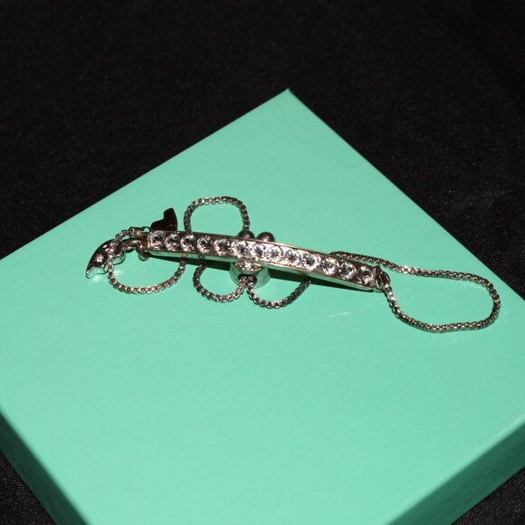 Friends Forever Engraved Lariat Bracelet w/Swarovski Crystals & Heart Charms - Picture 4 of 7